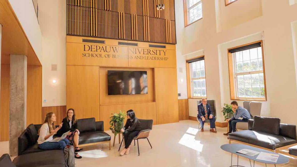 The atrium at Harrison Hall