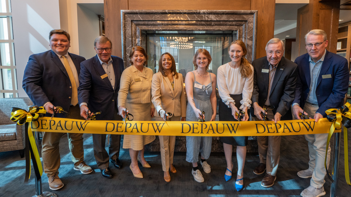 Ribbon cutting of the rededication of Roy O. West Library