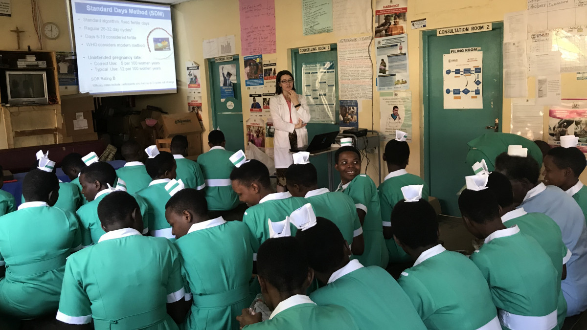 Sajel Tremblay Nuwamanya '12 teaches nurses