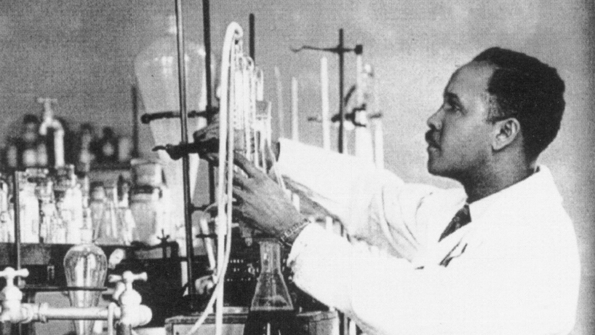 Percy Julian in his laboratory