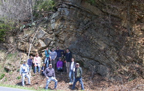 Outcrop-scale fold in the Keefer Sandstone near Franklin, WV