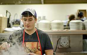 Scott Graf '13 prepares for the competition.