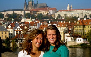 Chelsey Jonason and her sister Kristin '14 in Prague