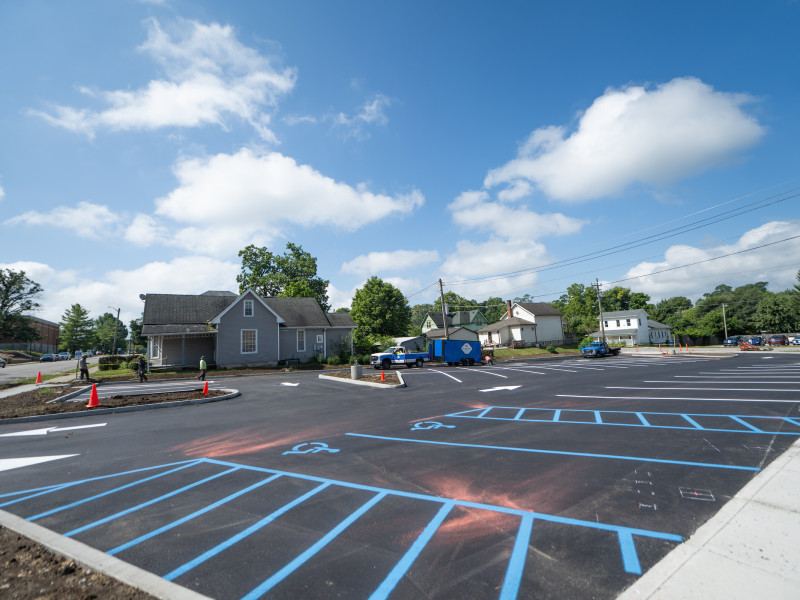 Parking lot on Seminary Square project site