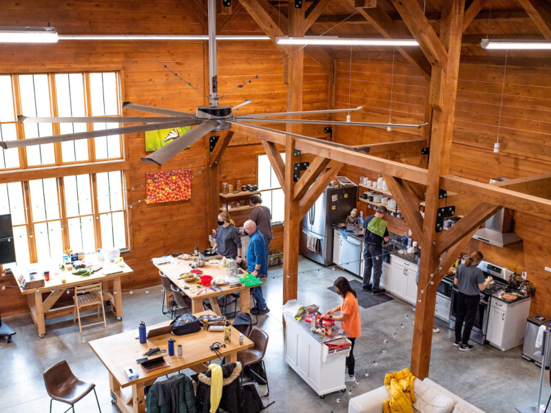 The Ullem Center for Sustainability was built with radiant heating, no traditional AC unit, LED lighting, low-flow water fixtures, sustainable landscaping and on-site composting.