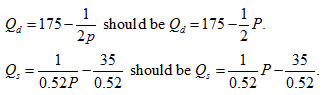 Supply and Demand Equations